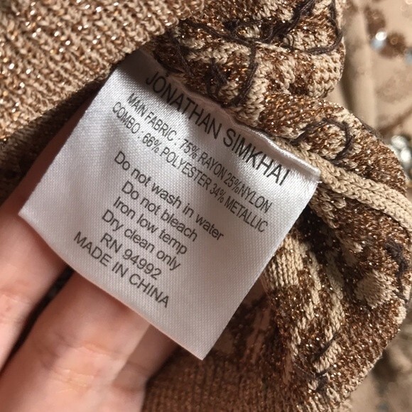 Jonathan simkhai pullover sweater with golden embellishments puffy sleeves Small - Picture 15 of 15